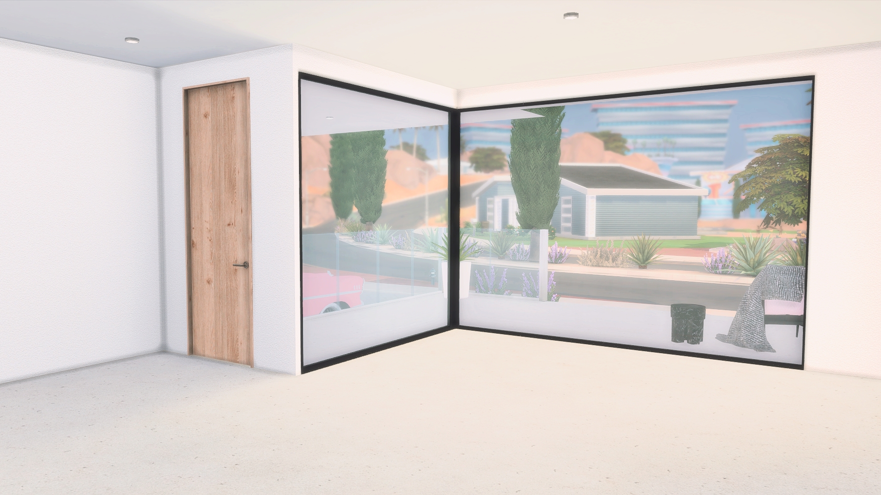 Modern Pink Tiny Home (Shell Only) +CC The Sims 4 Rooms / Lots