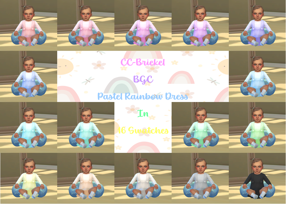 BGC Pastel Rainbow Infant Dress The Sims 4 Create a Sim