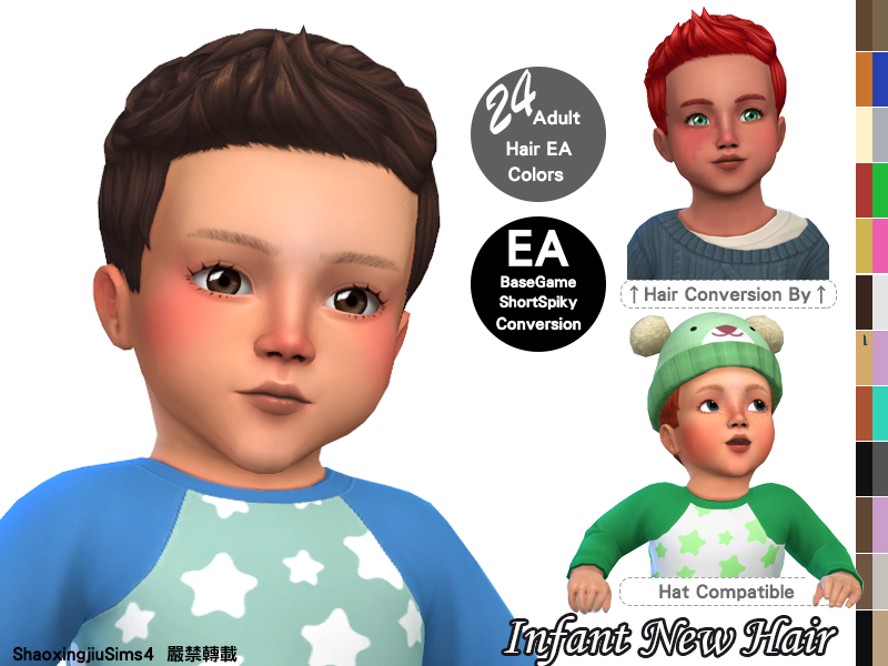 Infant Short Spiky Hair - The Sims 4 Create a Sim - CurseForge