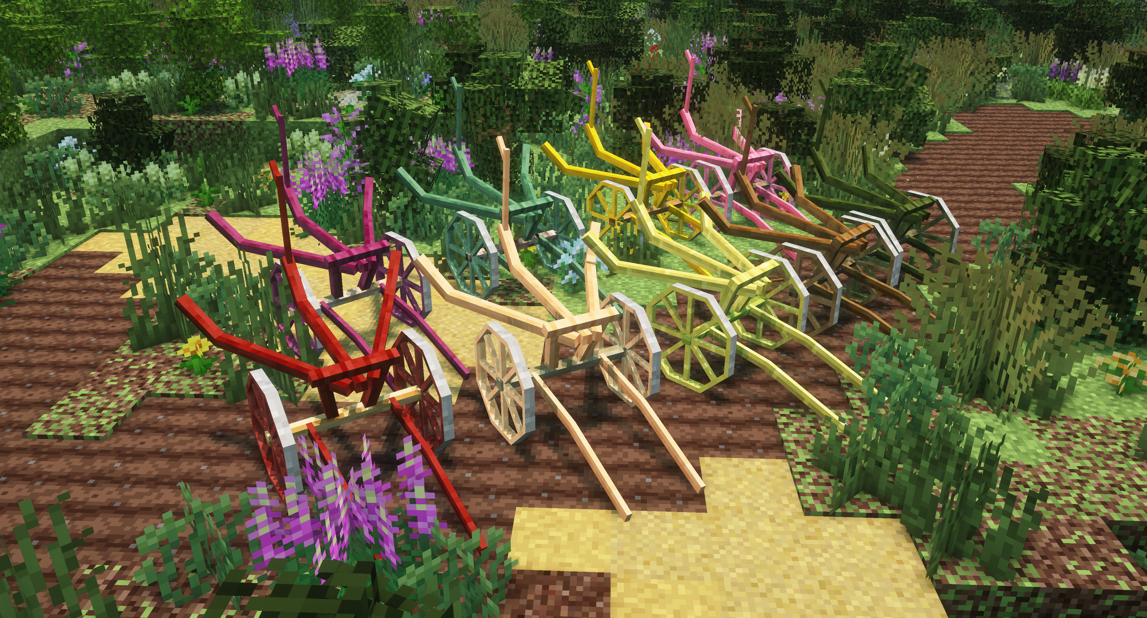 Plow carts of some TFC Florae wood types