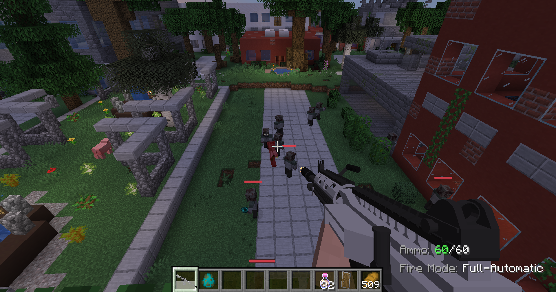 A small horde of zombies