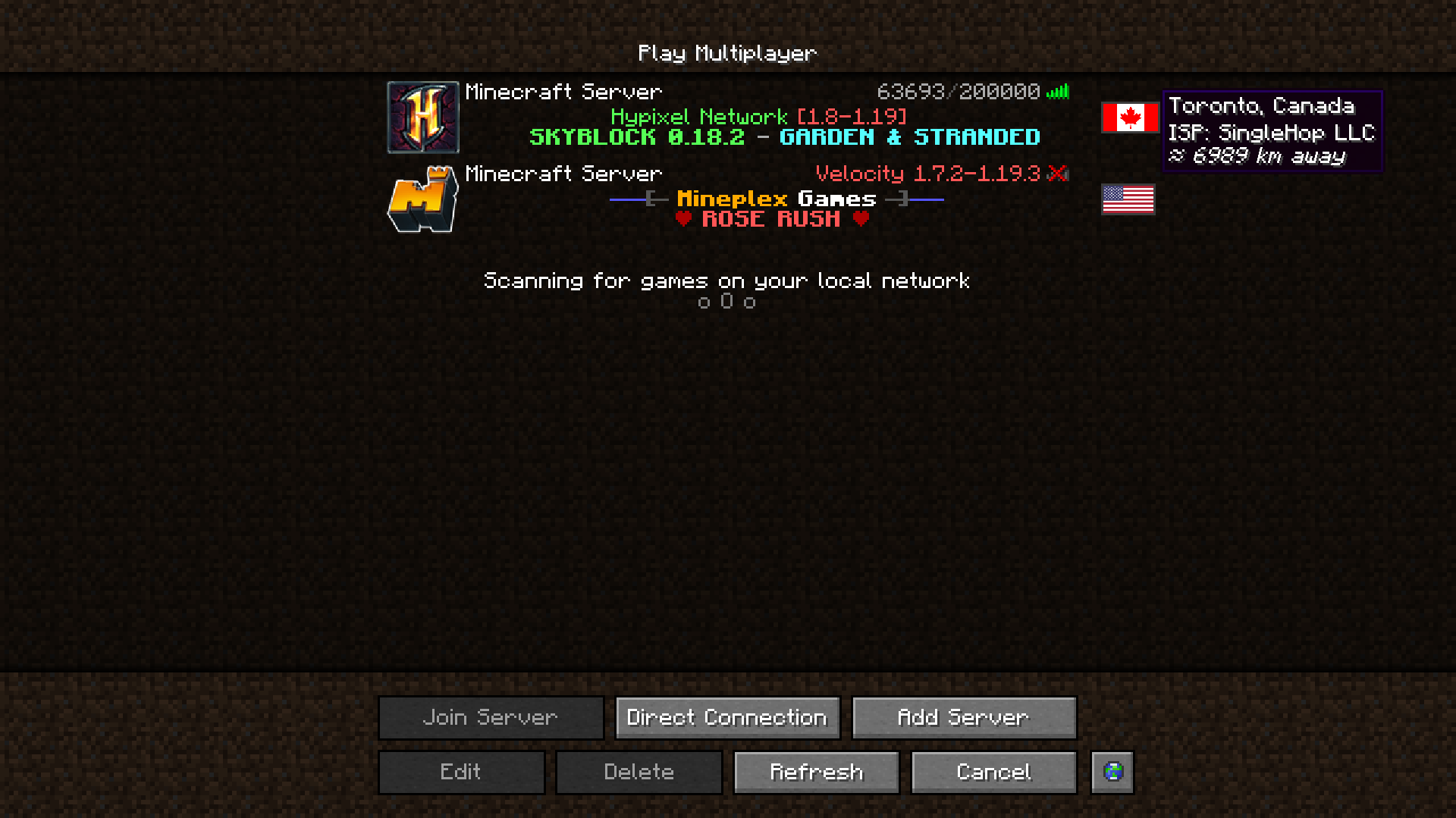 Server list screenshot (flagPosition = right)