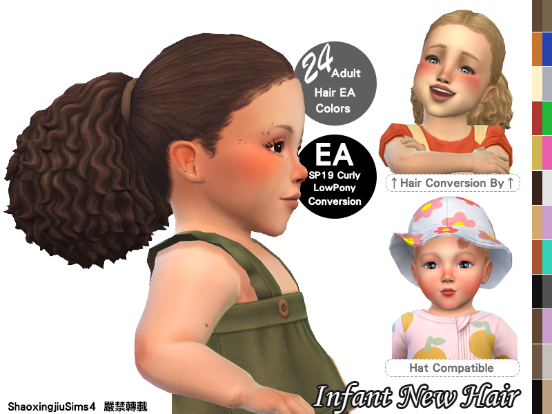 Infant Curly Low Pony Hair - The Sims 4 Create a Sim - CurseForge