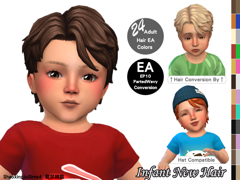 Infant Parted Wavy Hair - The Sims 4 Create a Sim - CurseForge