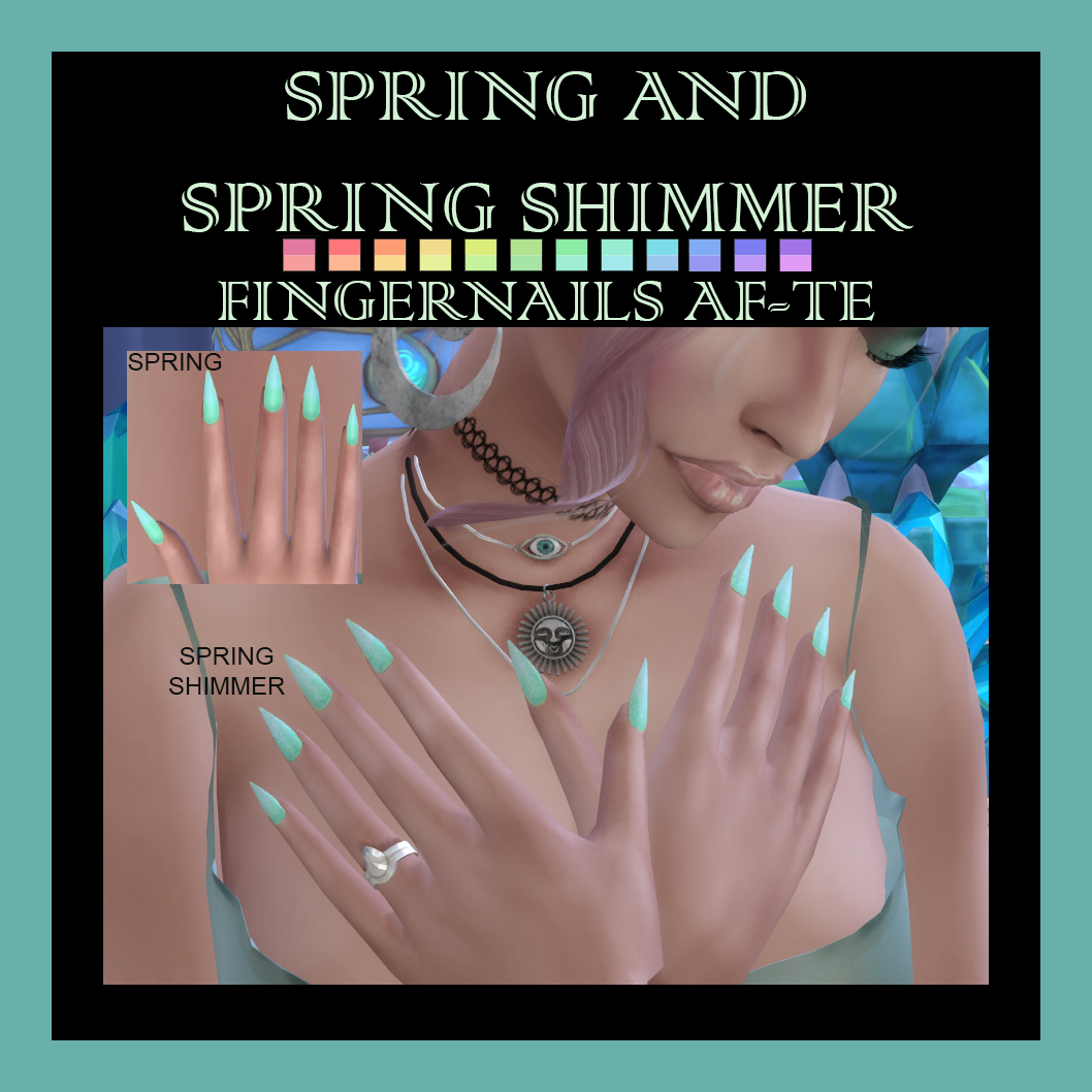 Spring and shimmer fingernails af te the sims 4 create a sim