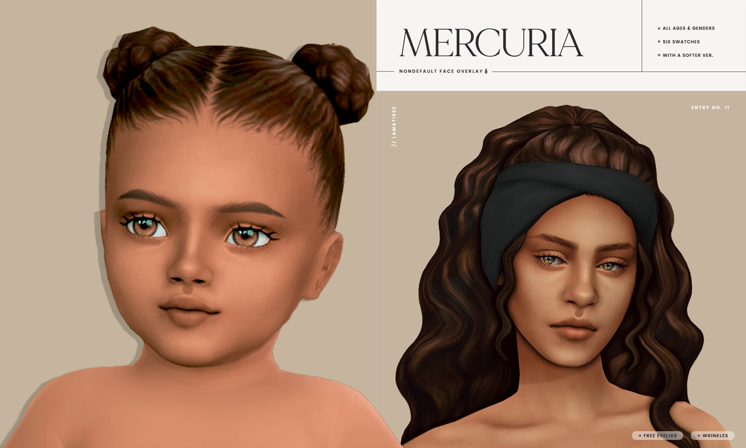 Mercuria skin overlay by lamatisse - INFANTS - The Sims 4 Create a Sim