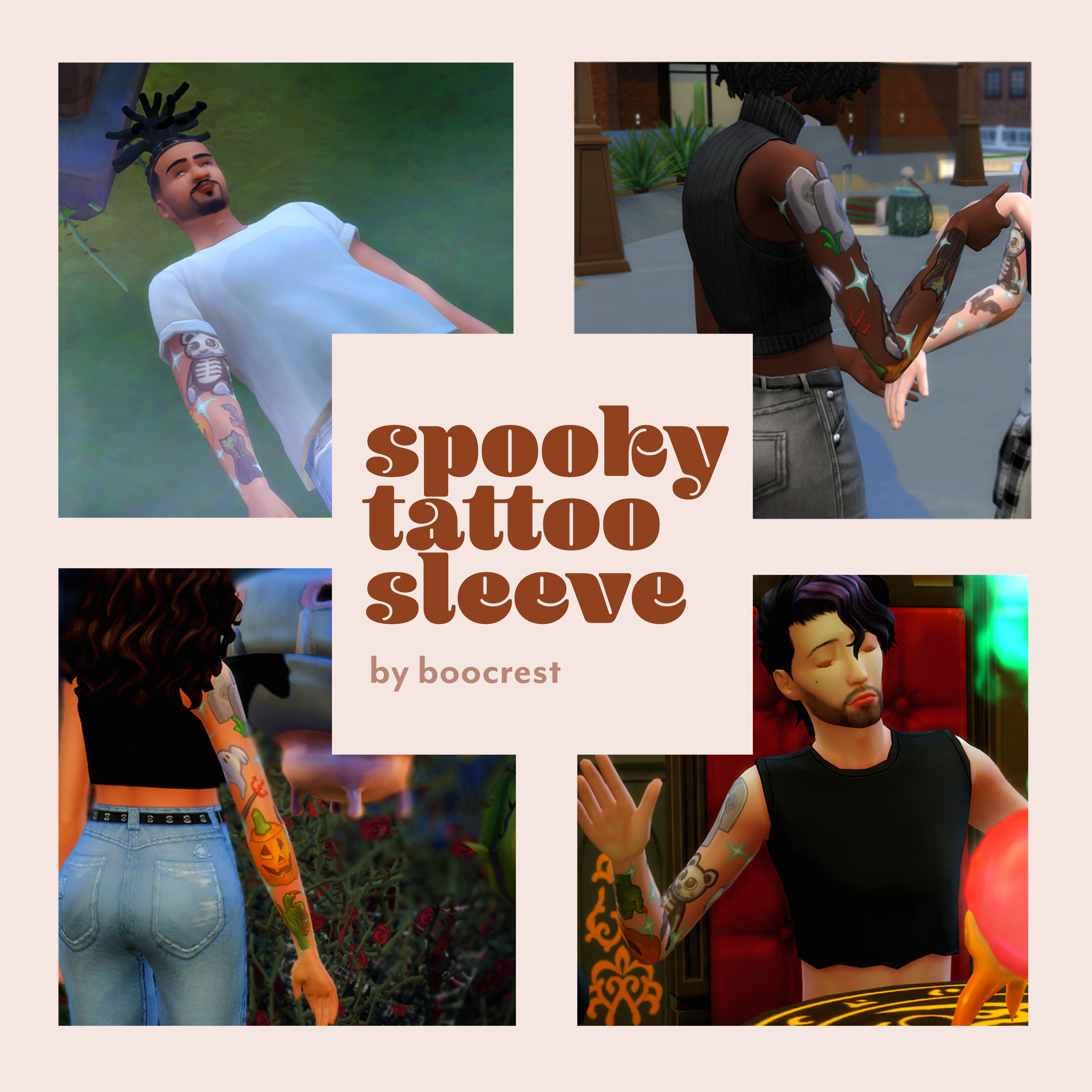 Spooky Tattoo Sleeve Boocrest The Sims 4 Create A Sim Curseforge