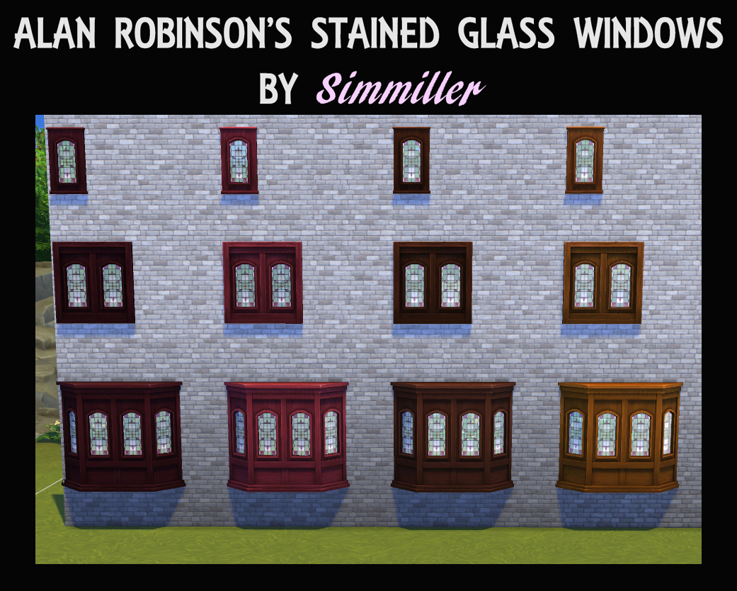 Stain glass window with a roblox noob in it