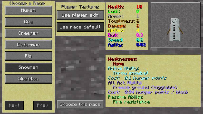 New Tome of Races Gui