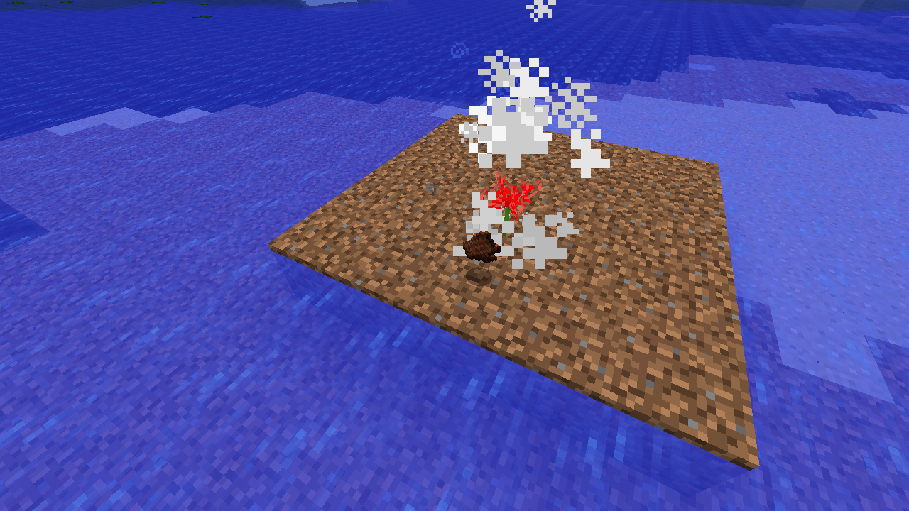 Lycoris caused by Zombie death on a dirt block.