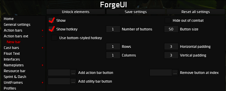 Action bar customization