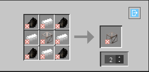 Thumbnail truss x1
iron ingot x4
any coal x4
produce x2