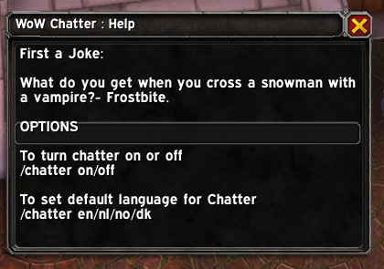 WoW Chatter Help