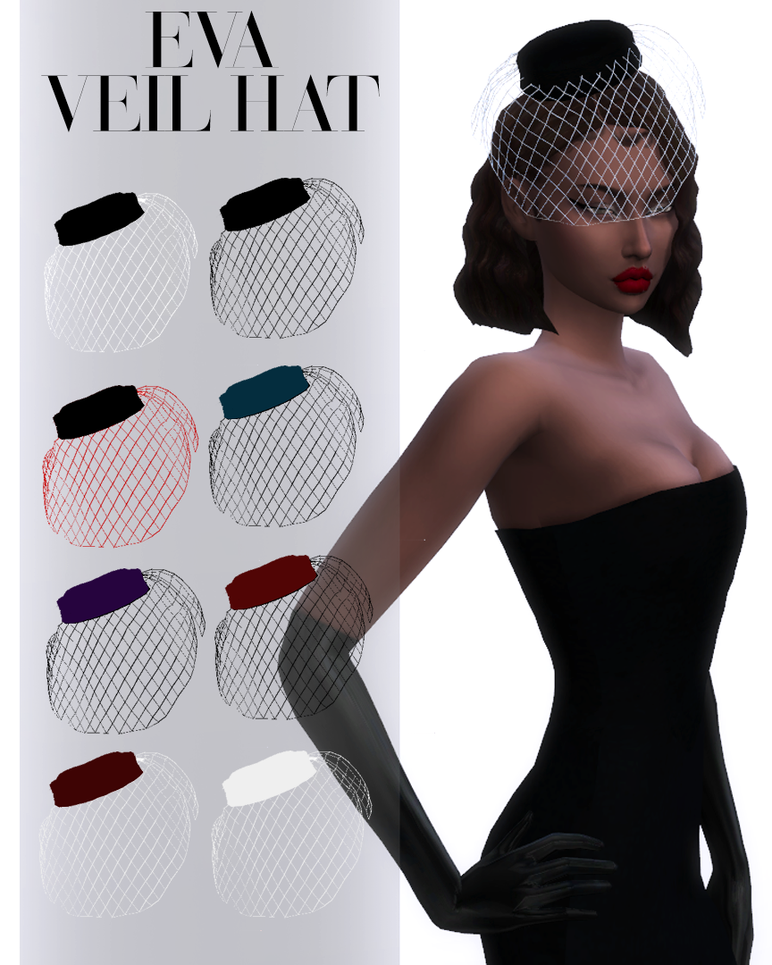 Eva Veil Hat (Niche Noir Collection) - The Sims 4 Create a Sim - CurseForge
