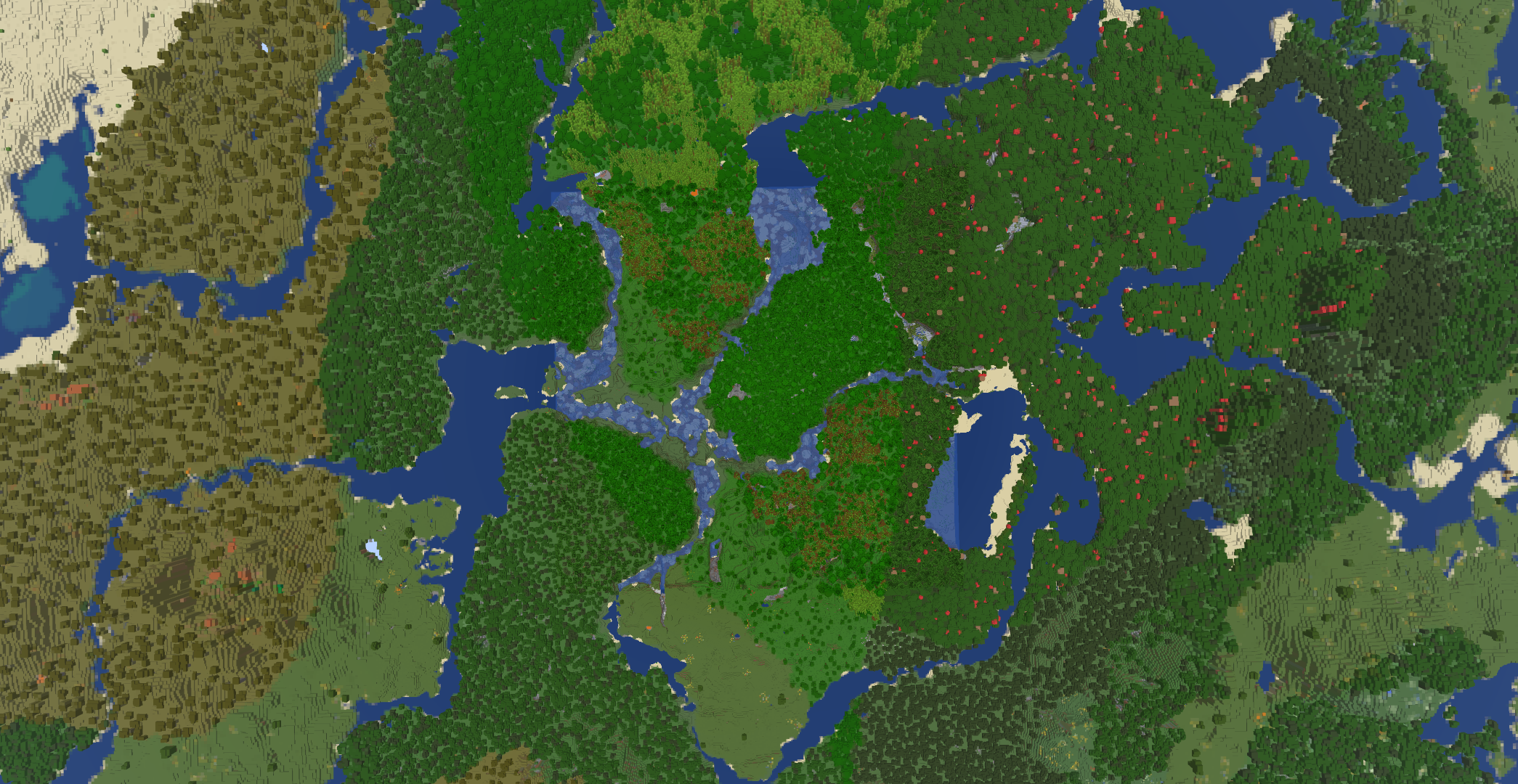 Thumbnail Showcase of the Distant Horizons mod