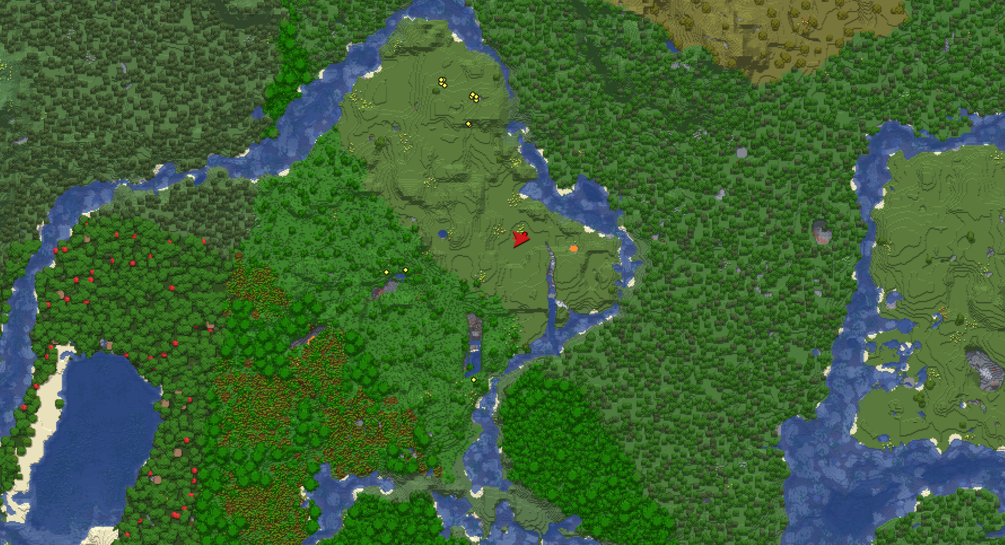 Thumbnail Showcase of Xaero's Worldmap mod