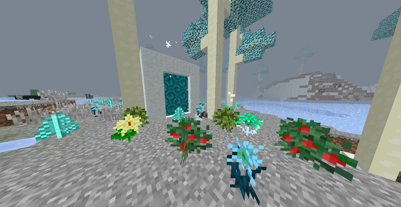 Portal block - Snow blocks
Portal Igniter - Ice bucket