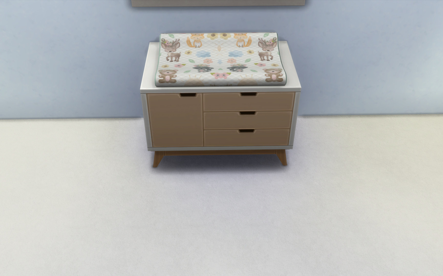 Tan forest friends pattern changing table.