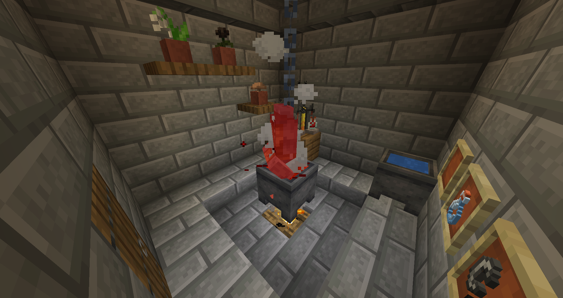 Villagers love helping you make blood vials!