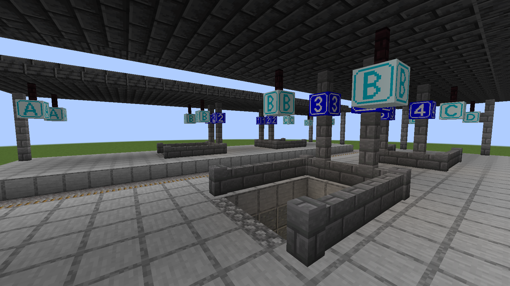 Using the platform and zone signs in a station