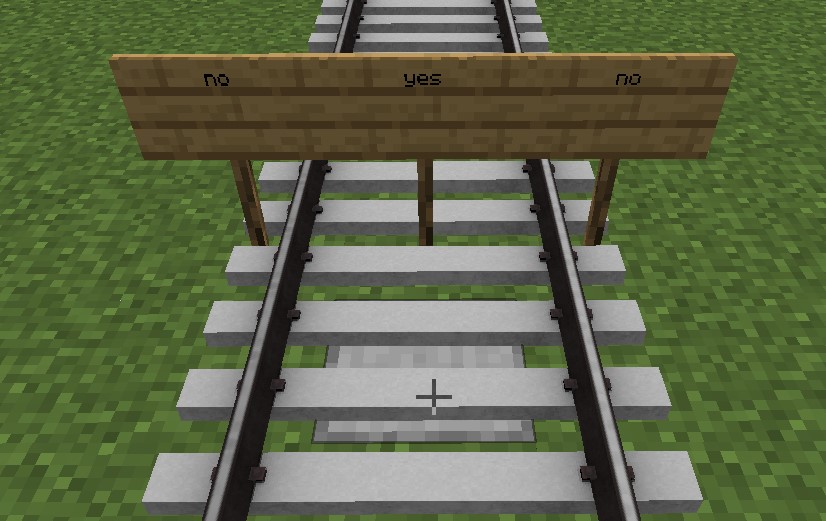 place the annoncer block in the middle of rails.