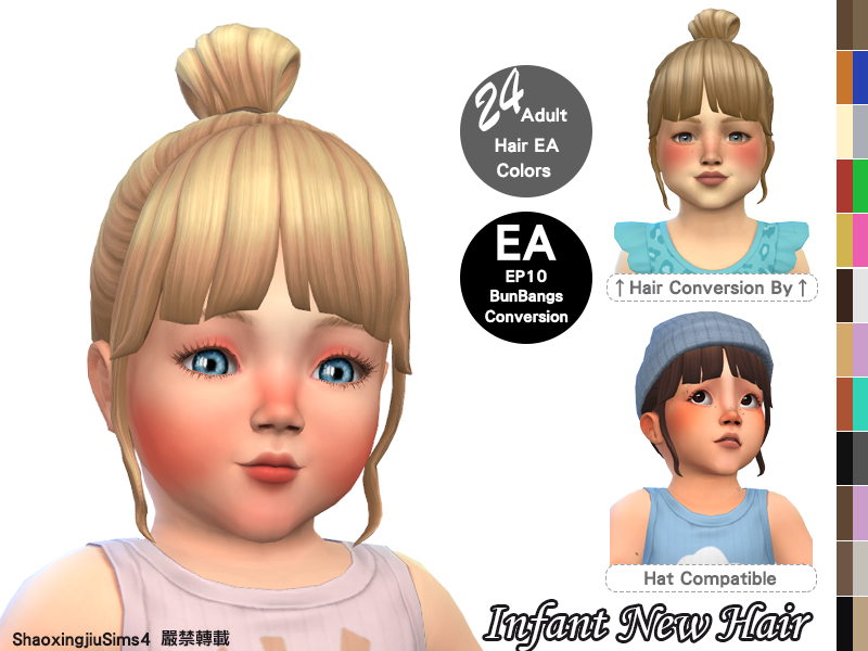 Infant Bun Bangs Hair - Screenshots - The Sims 4 Create a Sim - CurseForge