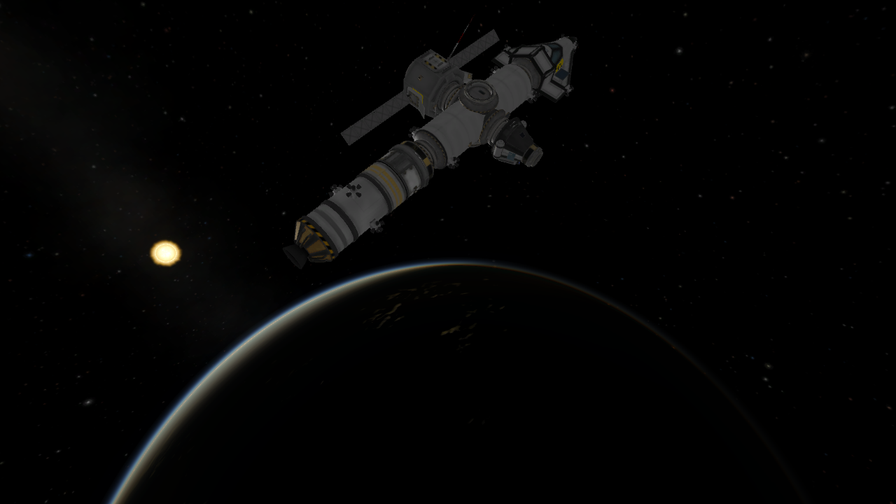 AC-S-0 Docked to Space Station (far right)