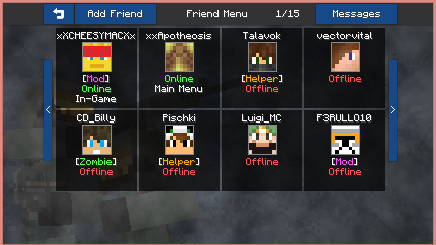 Friend Menu