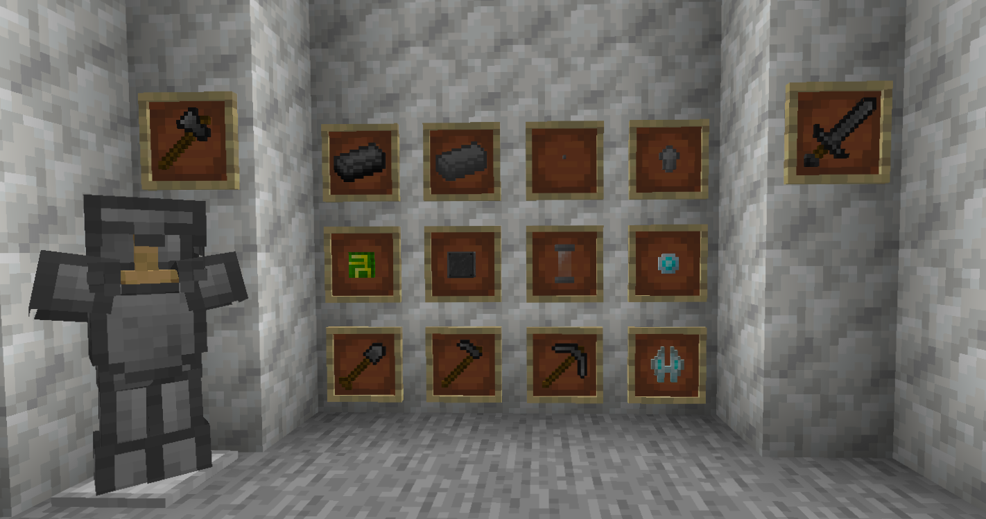 Many of the items in the mod. All of the ones not gone over in the description are for craftining only.