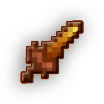 Rare amber sword with magical properties; high damage output; formidable against monsters and bosses.