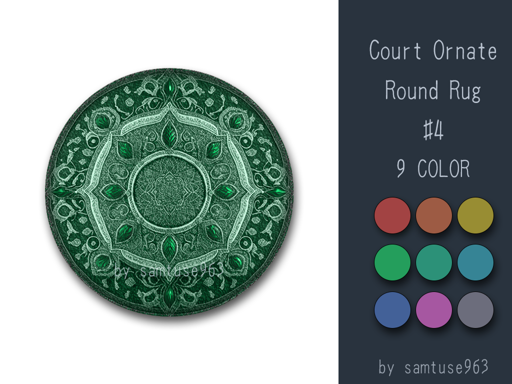 Sims 4 Diamond Rug Court Ornate Round Dance Rug #4 Samtuse963 - Gallery - The Sims 4 Build ...