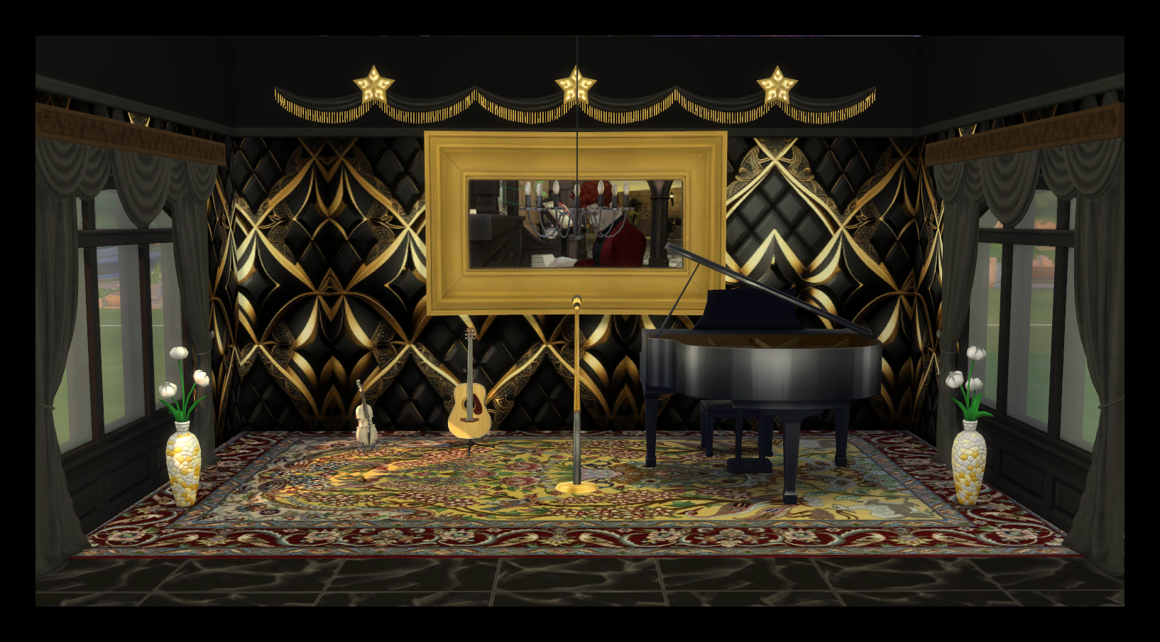 Wallpaper Murals - Luxury Black - Screenshots - The Sims 4 Build / Buy