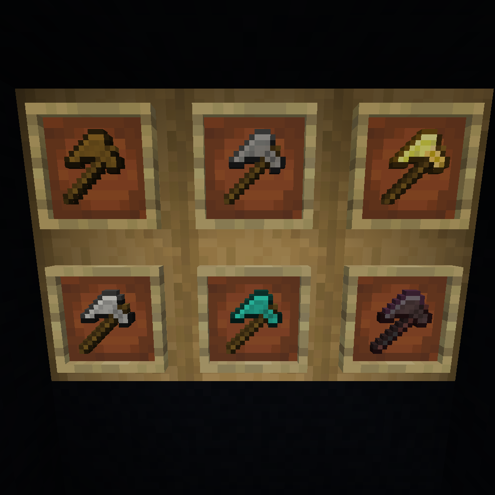 Bearded Axes made from all the 6 materials