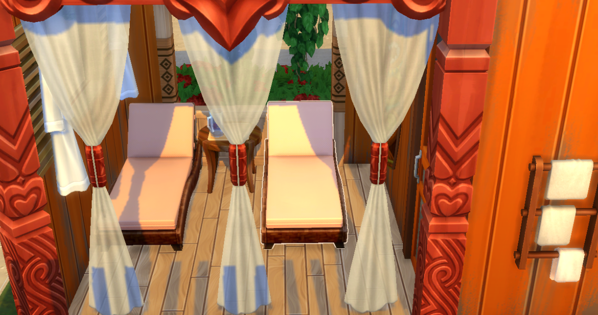 Private bathing shack interior