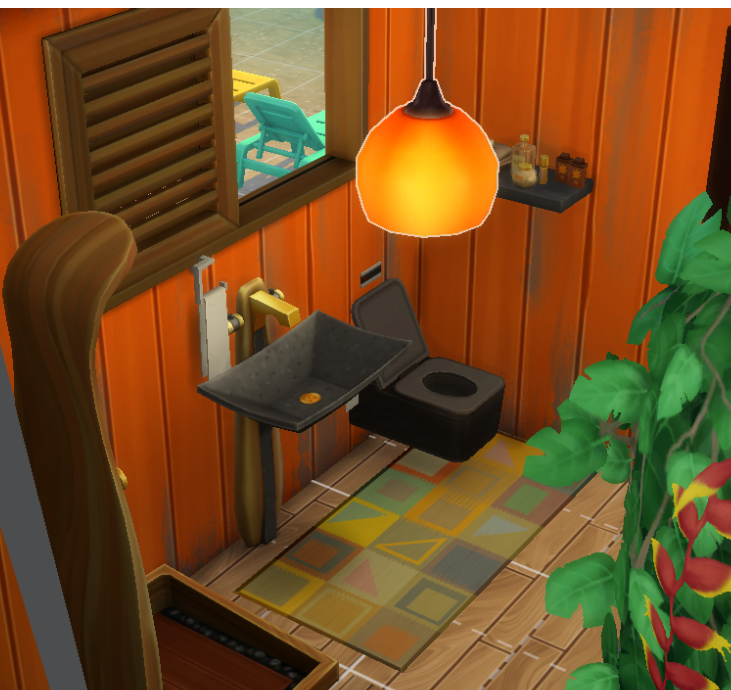 Private bathing shack bathroom