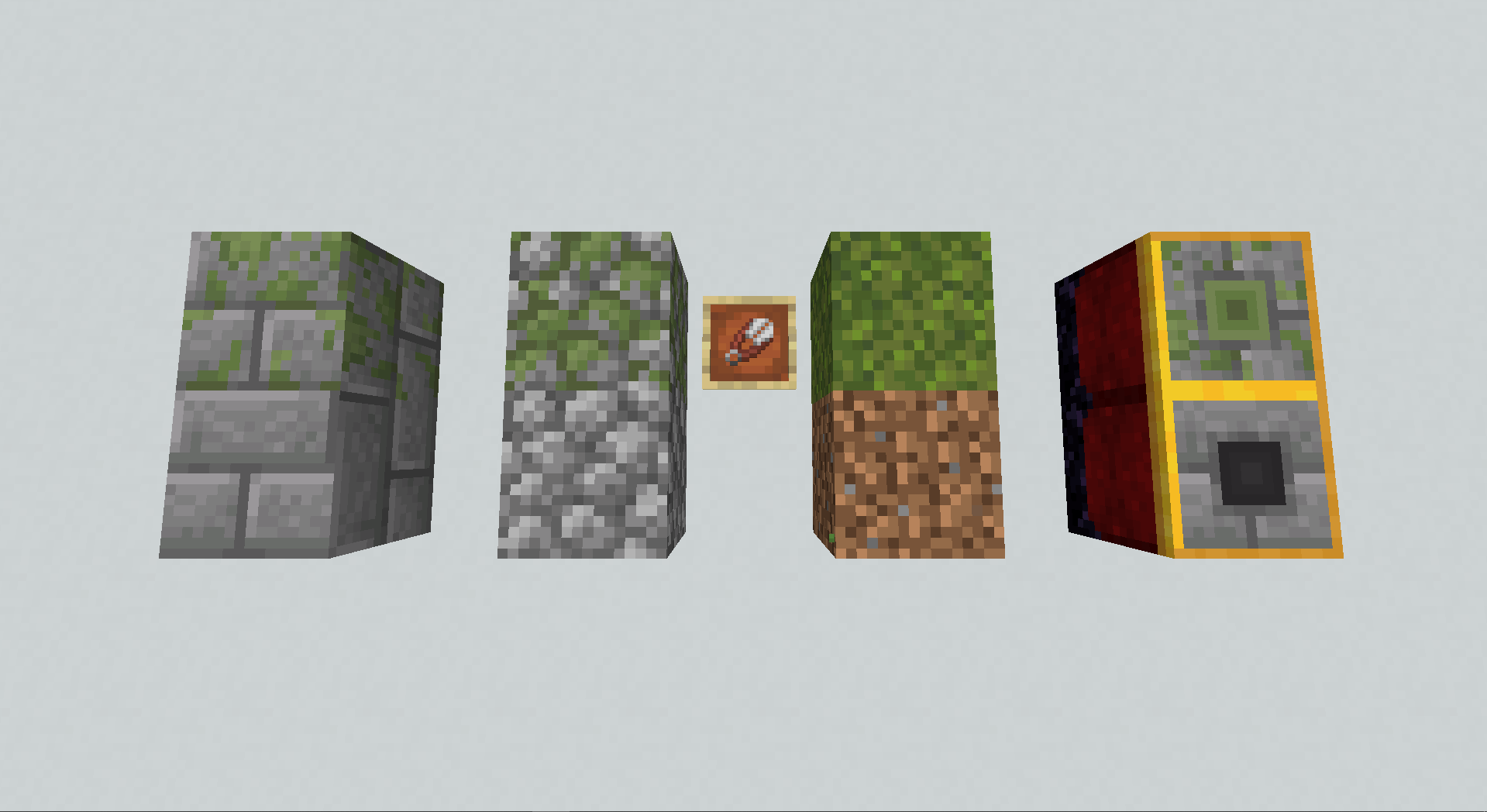 much moss? no problem, grab your scissors and demoss cobblestones, stone bricks, moss blocks and own travel totem!