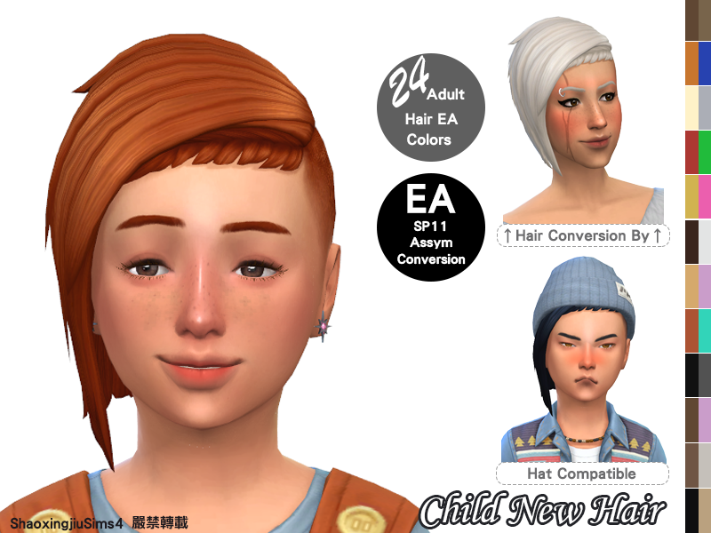 Child Assym Hair - The Sims 4 Create a Sim - CurseForge