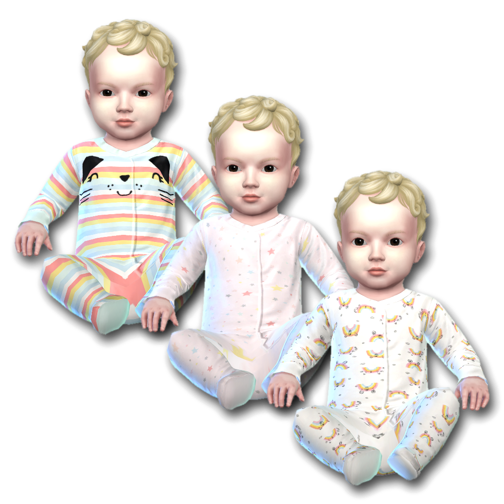 Infant Rainbow Cat Footie Pajamas Screenshots The Sims 4 Create A