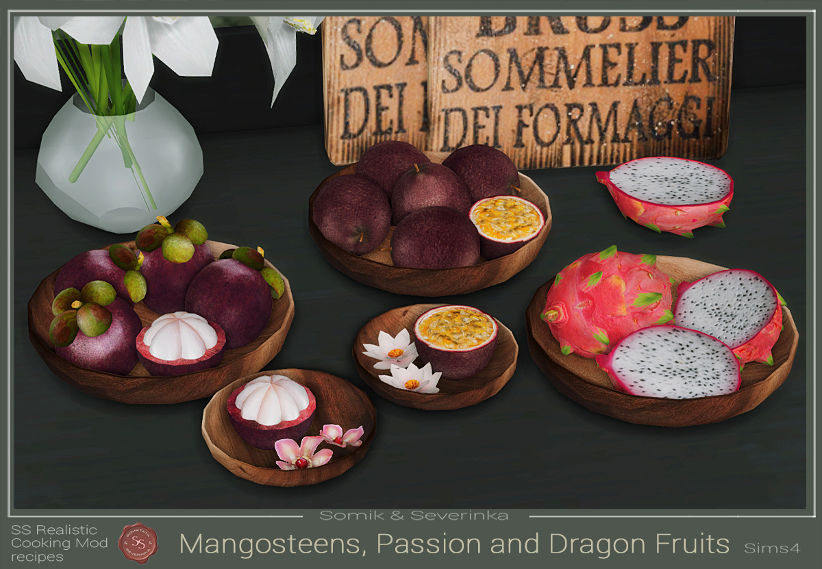 Passion and dragon fruits, mangosteen by somik_severinka Spanish  translation - The Sims 4 Mods - CurseForge