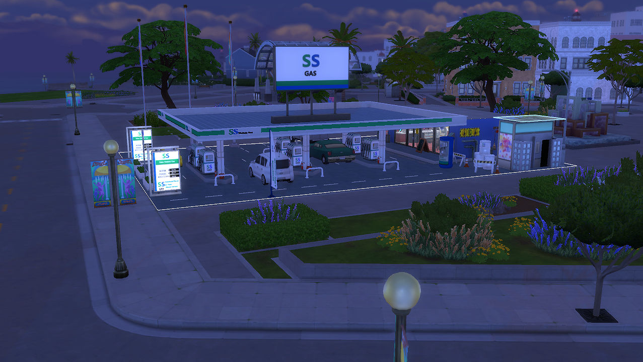 Service station lot