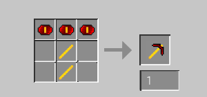 The crafting recipe for stalinium pickaxe