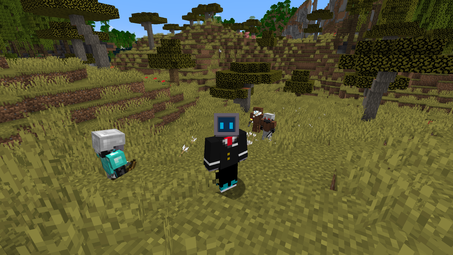 Fighting with the Adventurer against the Hunter and the guard