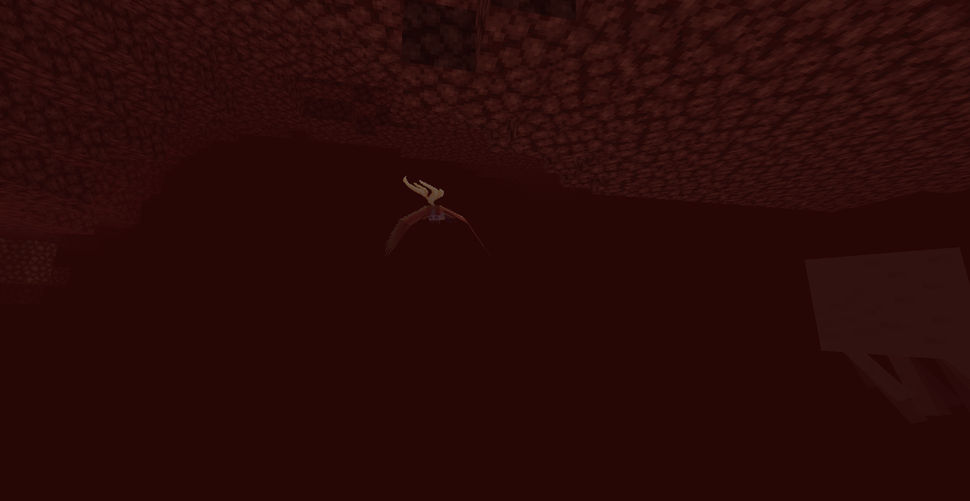 A magnificient Sun Bird flying flying the Nether Wastelands...
