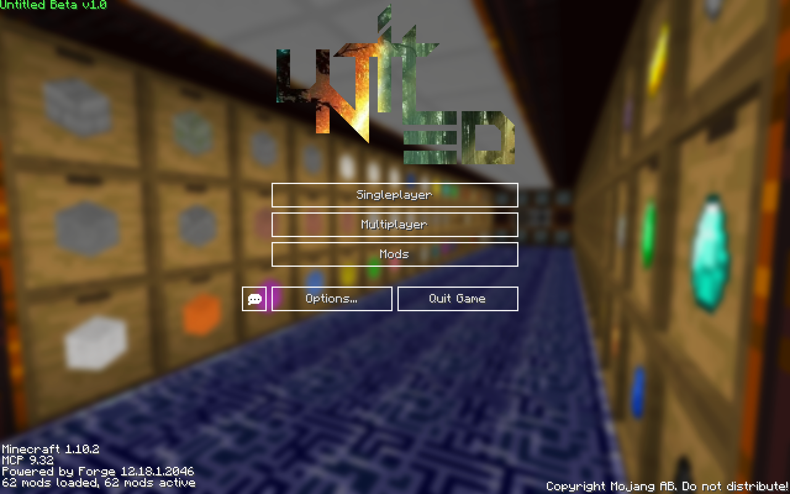The title screen in Minecraft.