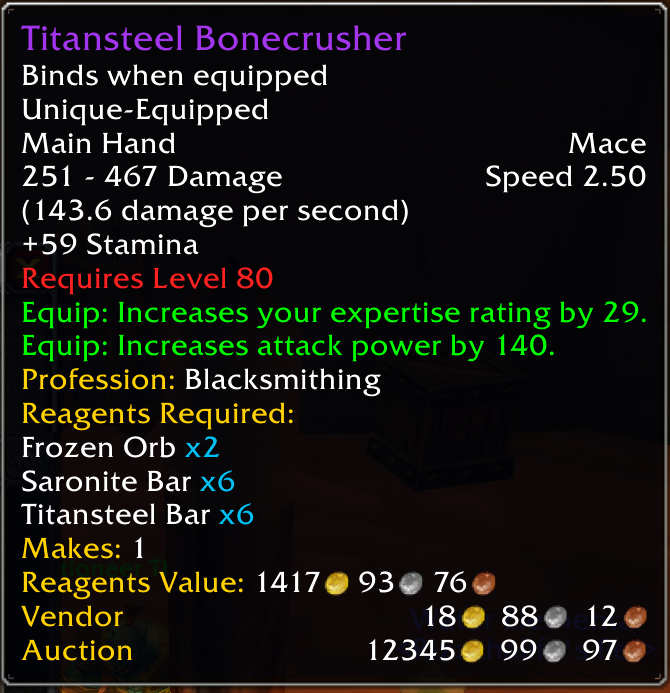 Classic tooltip