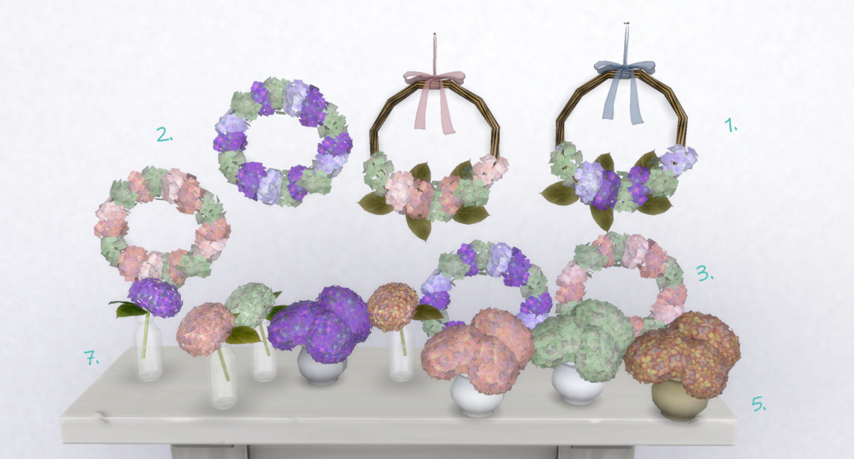 Hydrangea decor set - The Sims 4 Build / Buy - CurseForge