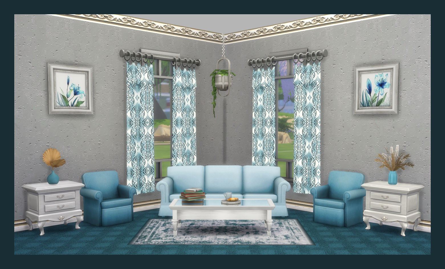 in game decorating idea short curtains