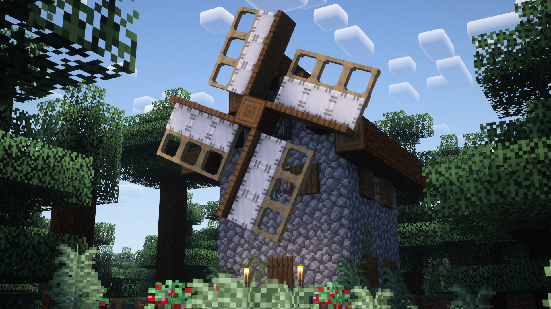 A taiga village windmill.