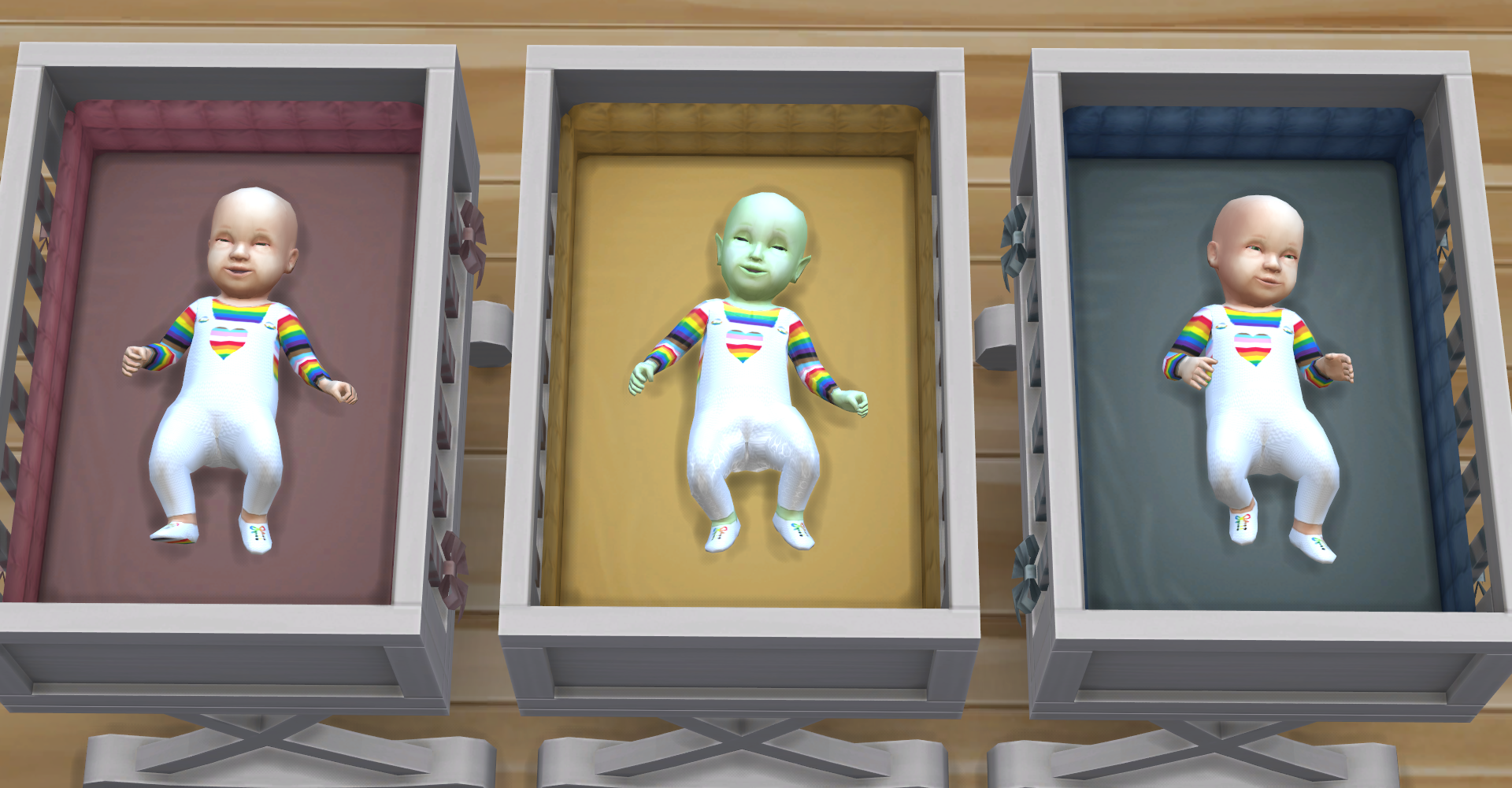 This is what the little pride dungarees will look like in your game
