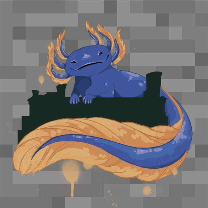 Frequent graffiti by a gang called the axolotl gang